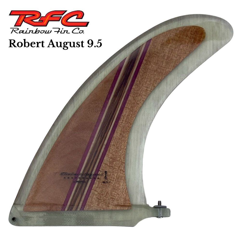 新品】ロングボードフィン Rainbow fin Robert August 9.5 Wood