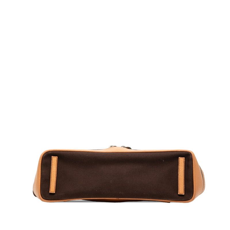 プラダ ロゴ ハンドバッグ ショルダーバッグ ブラウン キャンバス