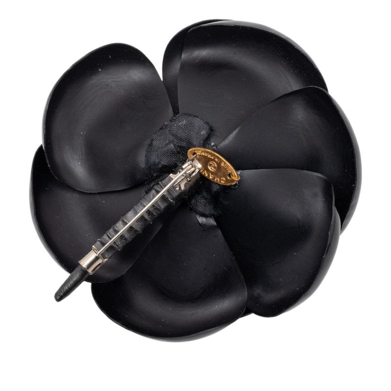 シャネル カメリア ブローチ コサージュ ブラック プラスチック