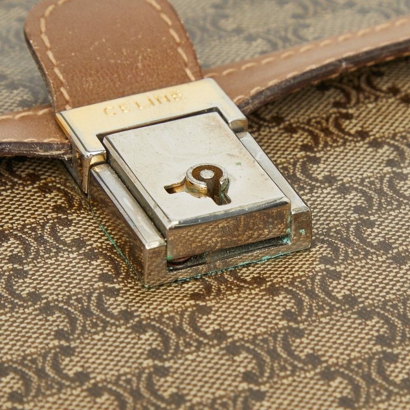 セリーヌ マカダム クラッチバッグ セカンドバッグ ベージュ PVC