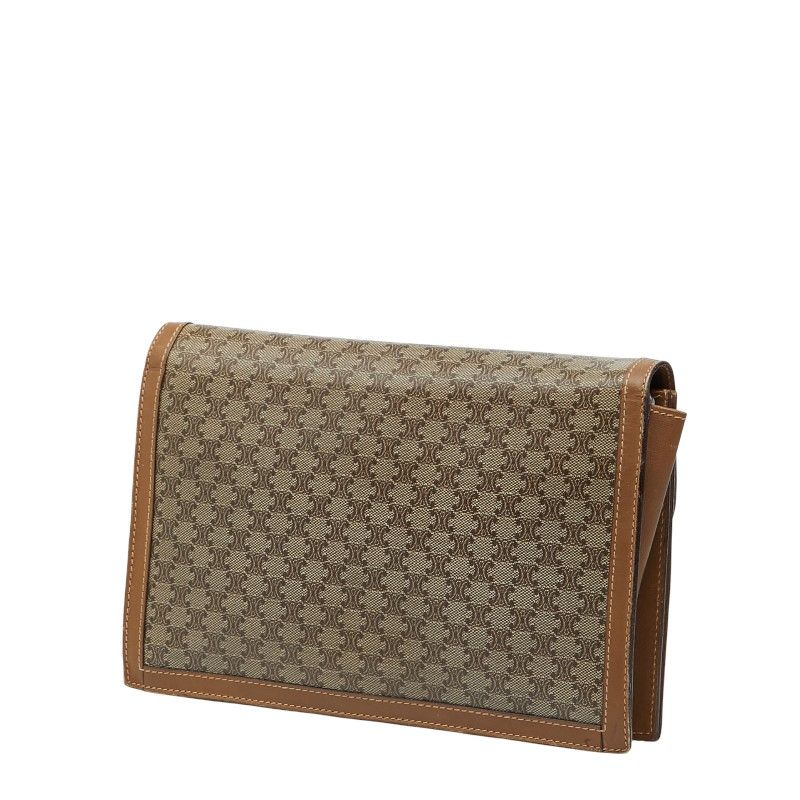 セリーヌ マカダム クラッチバッグ セカンドバッグ ベージュ PVC