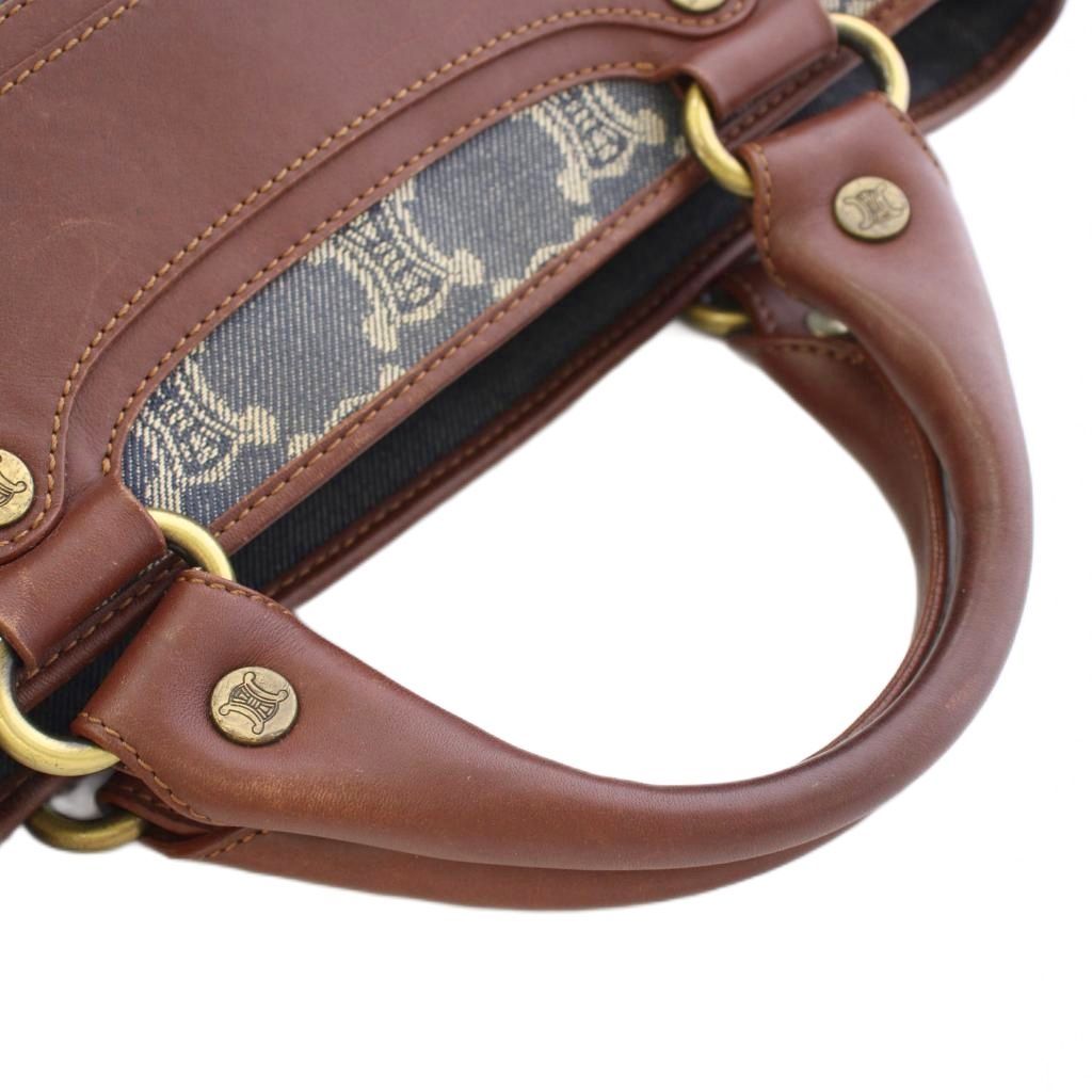 セリーヌ CELINE ブギーバッグ マカダム柄 ハンドバッグ デニム レザー