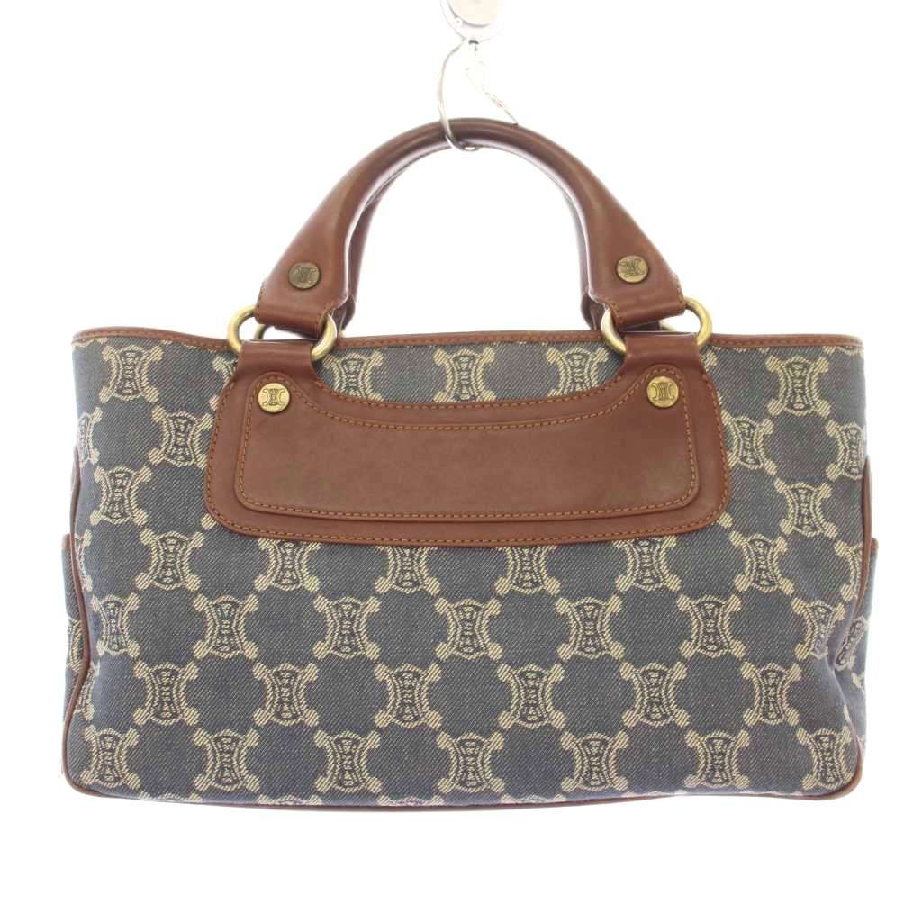 セリーヌ CELINE ブギーバッグ マカダム柄 ハンドバッグ デニム レザー