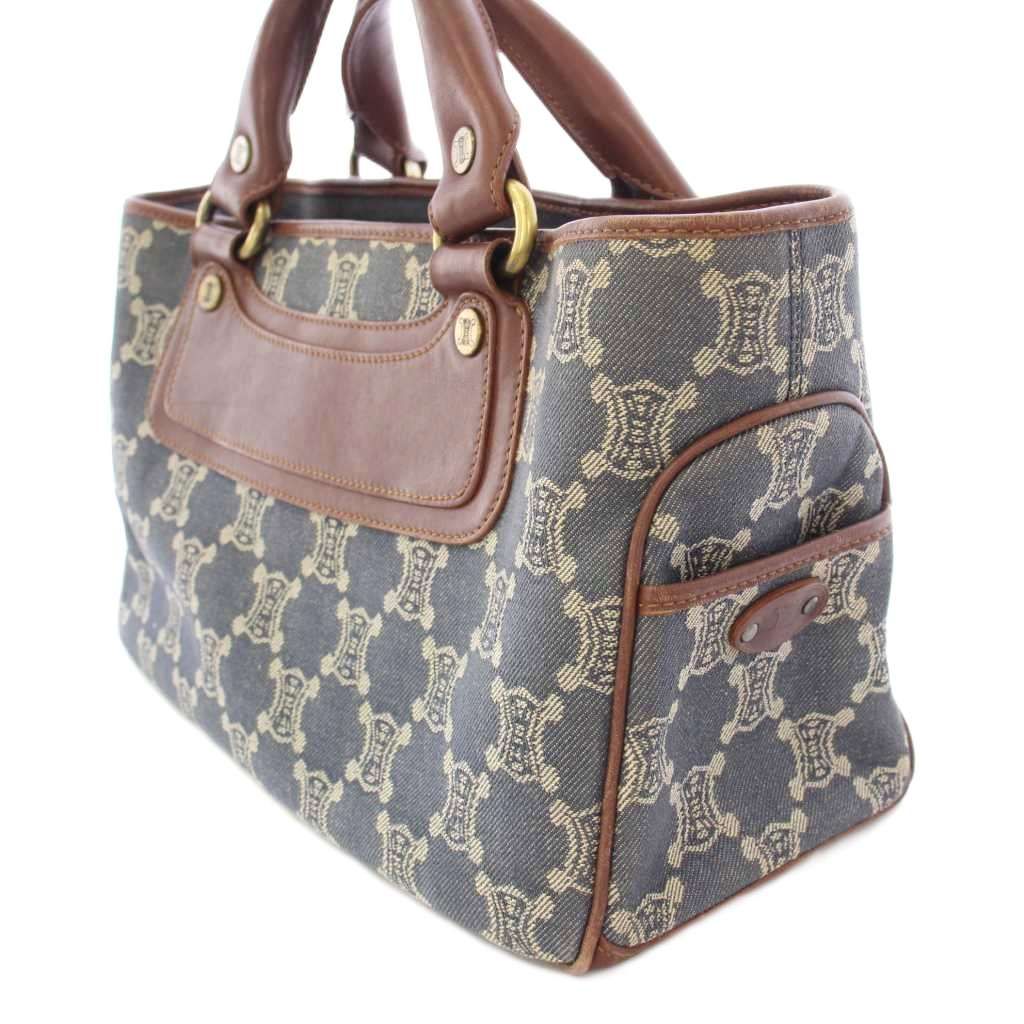 セリーヌ CELINE ブギーバッグ マカダム柄 ハンドバッグ デニム レザー