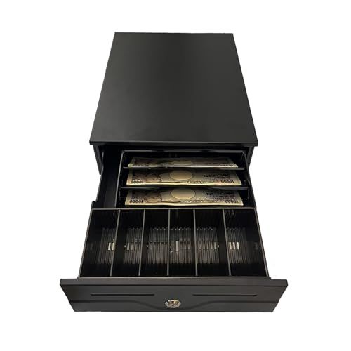 迅速に発送 手動式 キャッシュドロア 小型 紙幣3種 硬貨6種 仕切板取外し キャッシュドロアー 幅245 x 奥行320 高さ104 mm 黒 ブラック c 0 cbfc 69