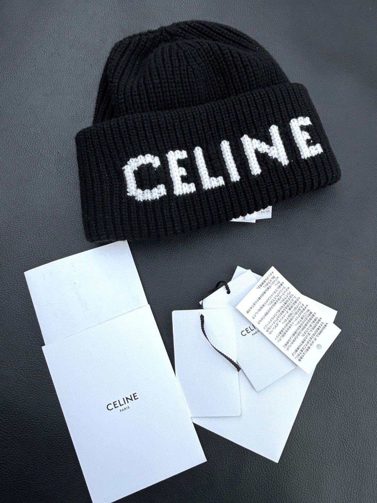 定価6万 美品 CELINE セリーヌ ニット帽 AA0H92I93 38AO カシミヤ混