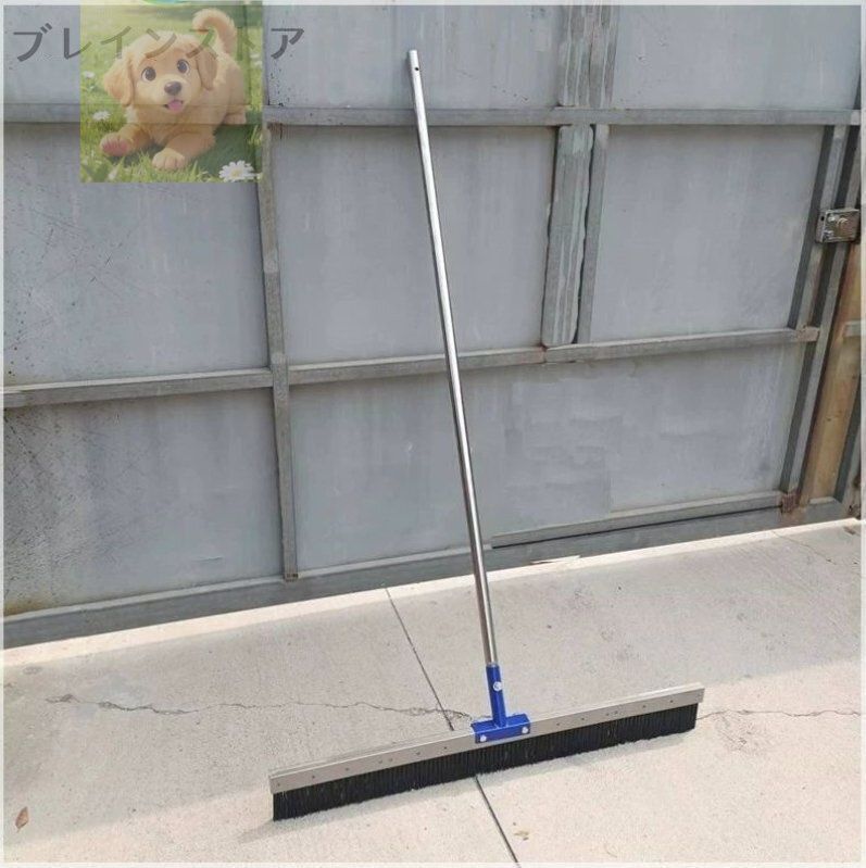 舗装工事 建設工具 土間用ホーキ刷毛 左官道具 柄全長300 cm 2段 刷毛長100 スチ-ル製