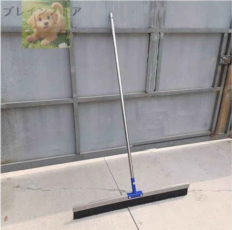舗装工事 建設工具 土間用ホーキ刷毛 左官道具 柄全長300 cm 2段 刷毛長100 スチ ル製