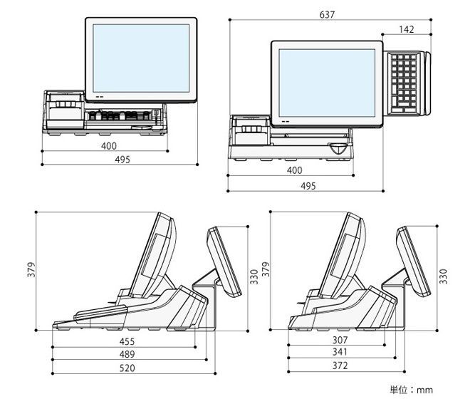 TEC フレキシブルPOSターミナル M-9000 POSレジスター /自動釣銭機 