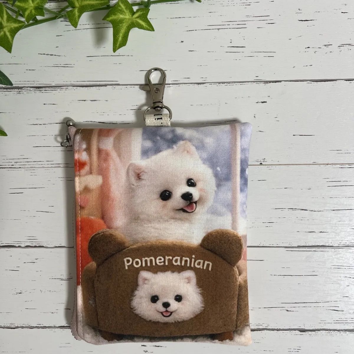 ポメラニアン フラットポーチ ハンドメイド - メルカリ