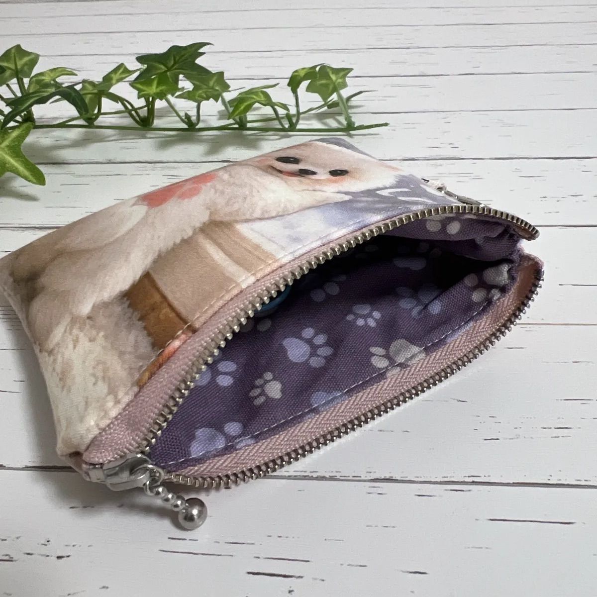 ポメラニアン フラットポーチ ハンドメイド - メルカリ