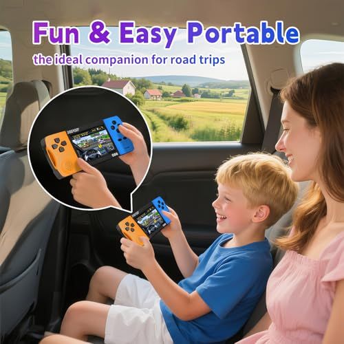 6-12歳向け ポータブルゲーム機 216種の16ビット知育ゲーム内蔵 3.5インチ画面 WiFi不要 即遊び 充電式リチウム電池 4-6時間連続プレイ パズル|数学|冒険|スポーツ|レース|早教手脳協調力向上 子供向けプレゼントに最適 6114 db 8 c