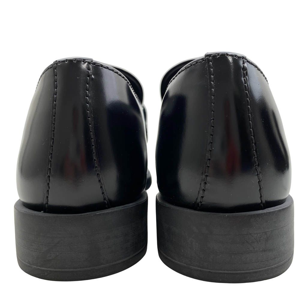 PRADA プラダ DNC725 レザー ローファー シューズ ブラック系 36【美品】【中古】 PRADA プラダ DNC725 レザー ローファー シューズ ブラック系 36【美品