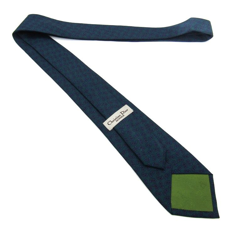 クリスチャンディオール ブランド ネクタイ ペイズリー柄 シルク PO