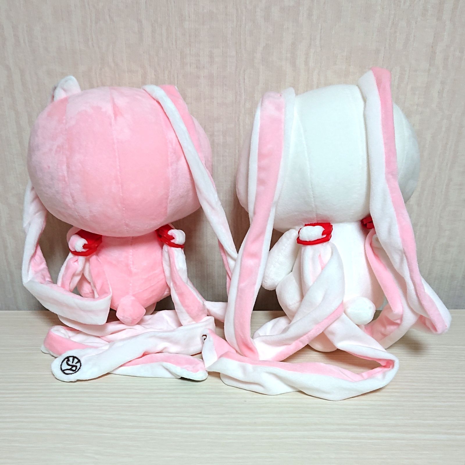 汎用うさぎ風リュック ピンク ホワイト ぬいぐるみ バッグ リュック