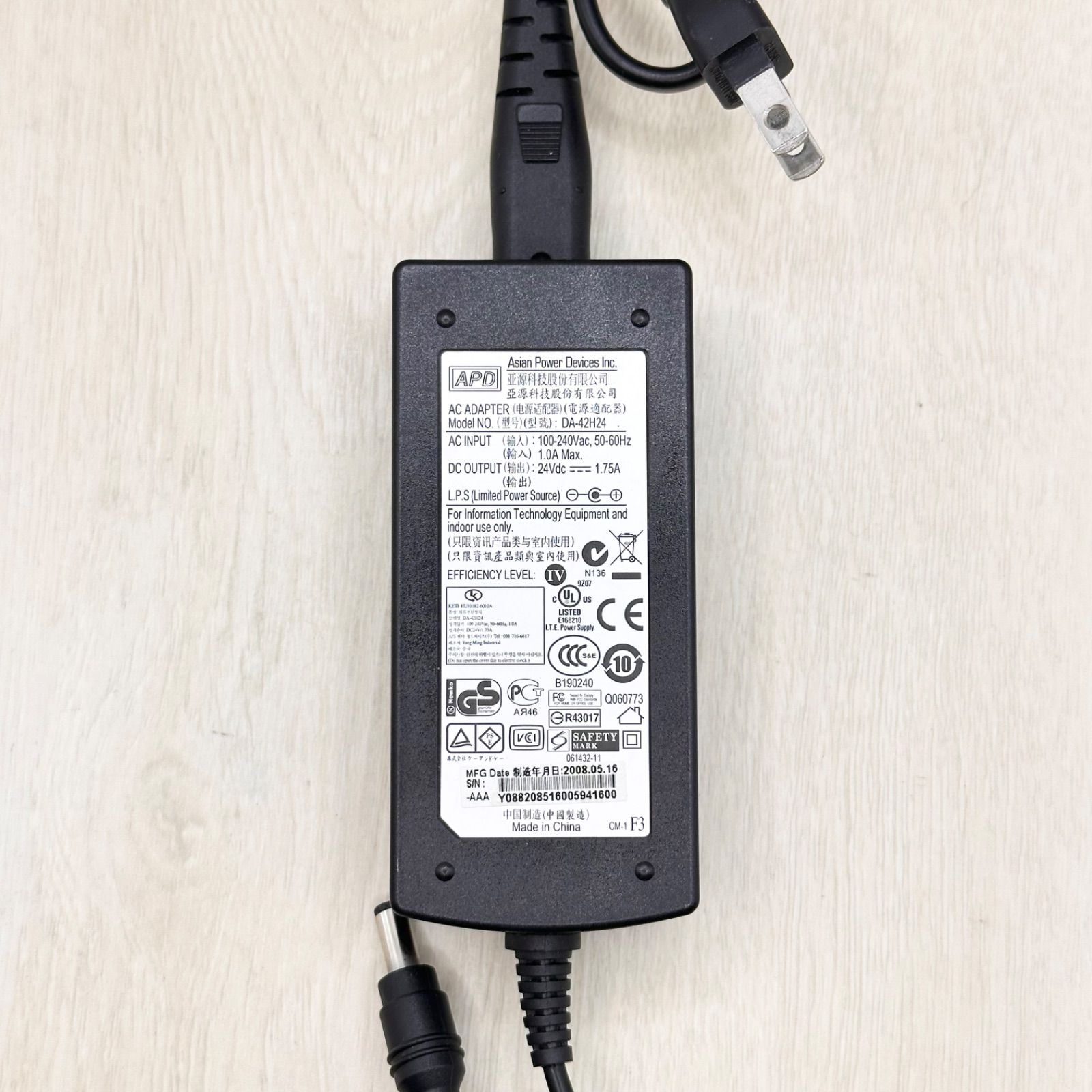 DA-42H24 APD ACアダプター ロジクール Logitech ハンコン レーシング