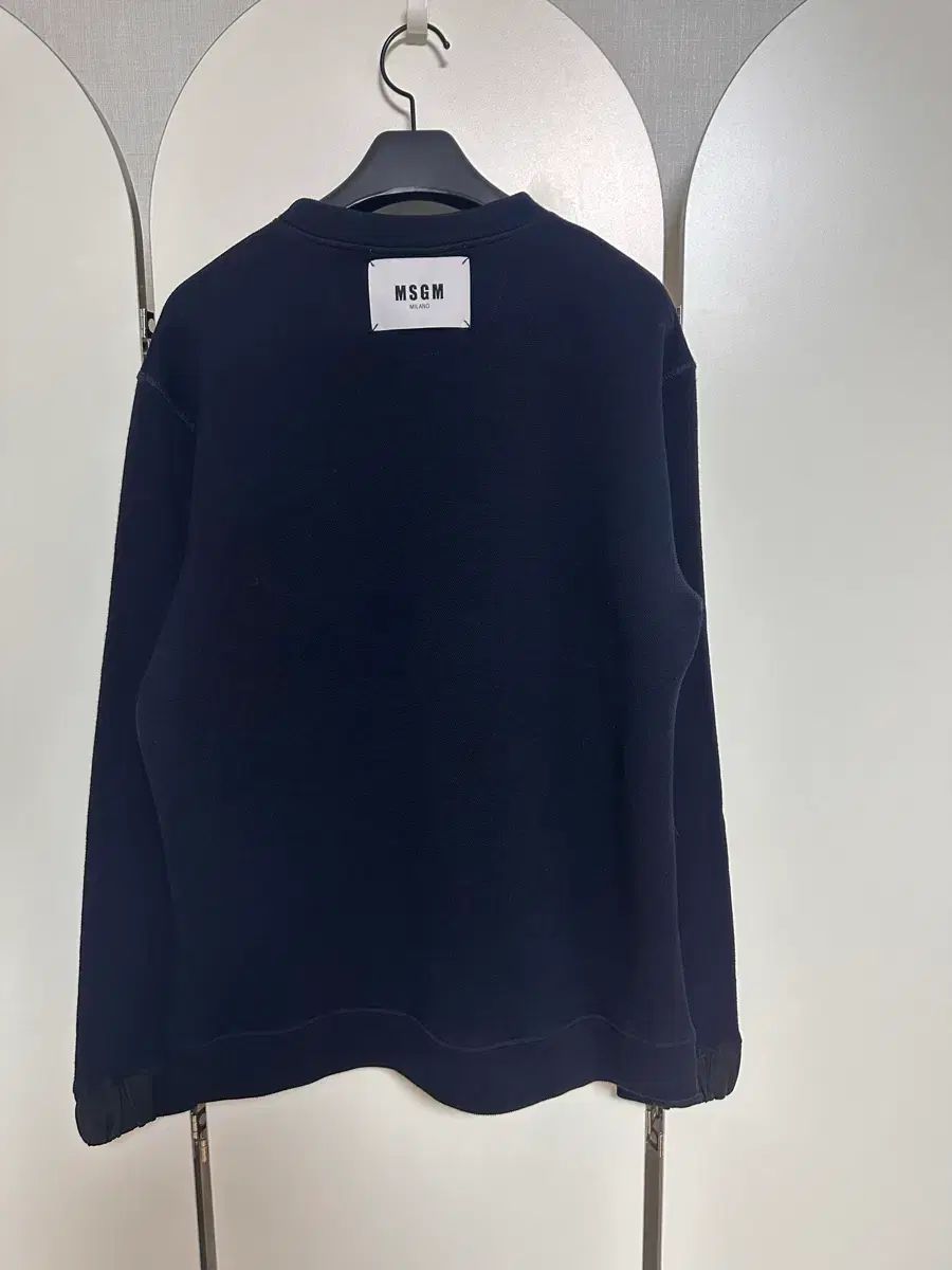 MSGM バッグネック ロゴ ネイビー スウェット Tシャツ M