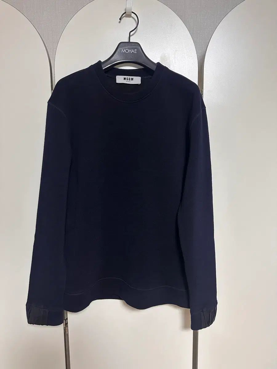 MSGM バッグネック ロゴ ネイビー スウェット Tシャツ M