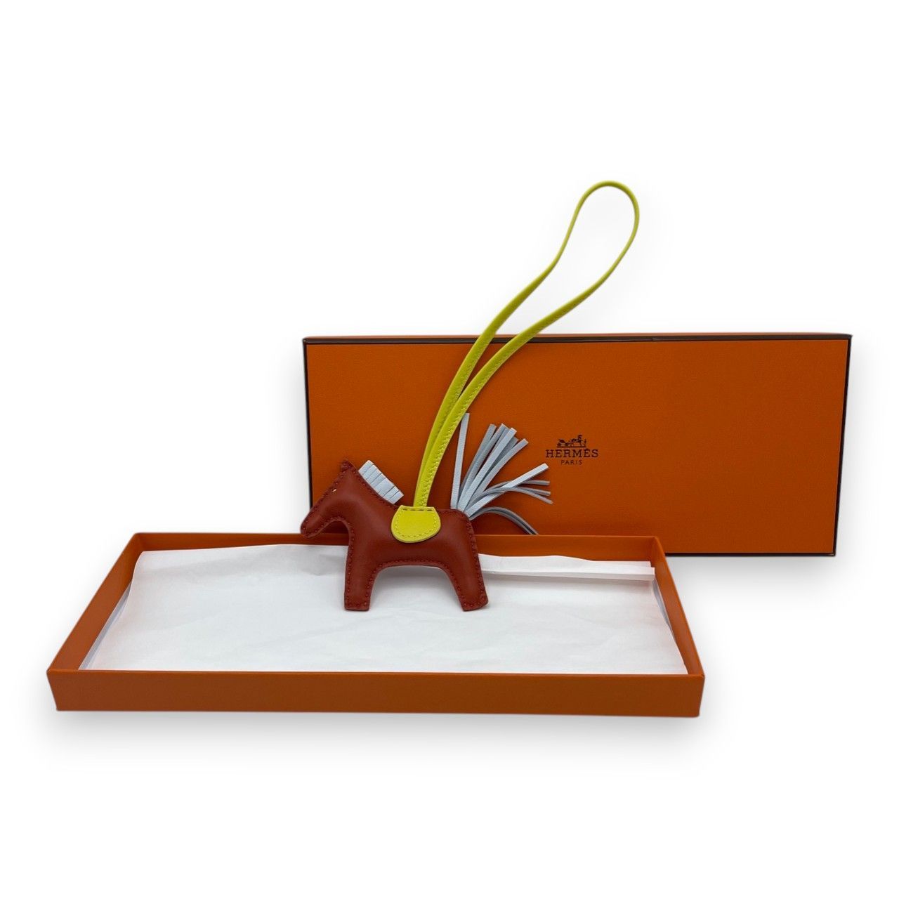 エルメス ロデオチャーム PM カーネリアン/ライム/ブルーブリュム B