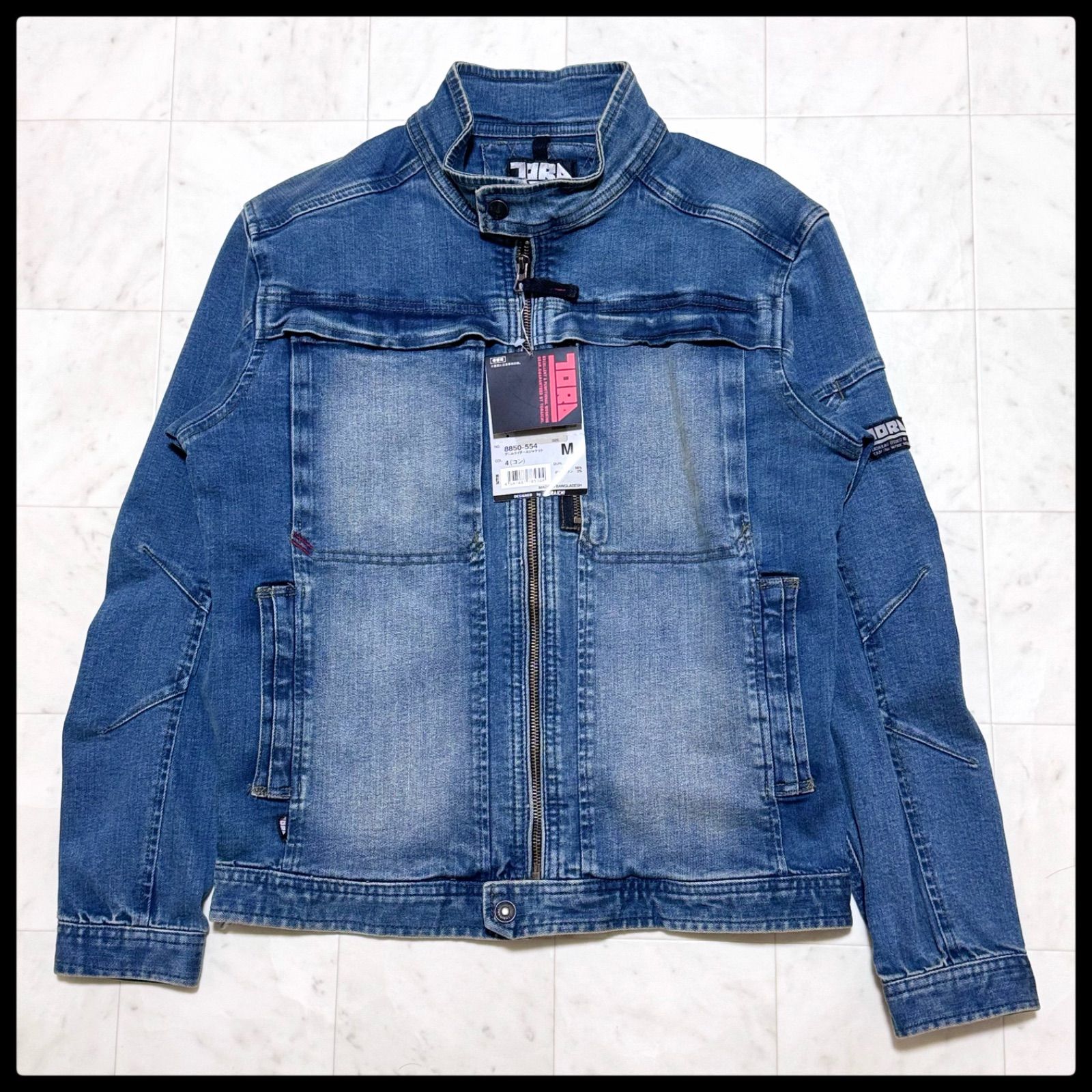 未使用品】寅壱 デニムライダースジャケット M ストレッチ 紺 - メルカリ