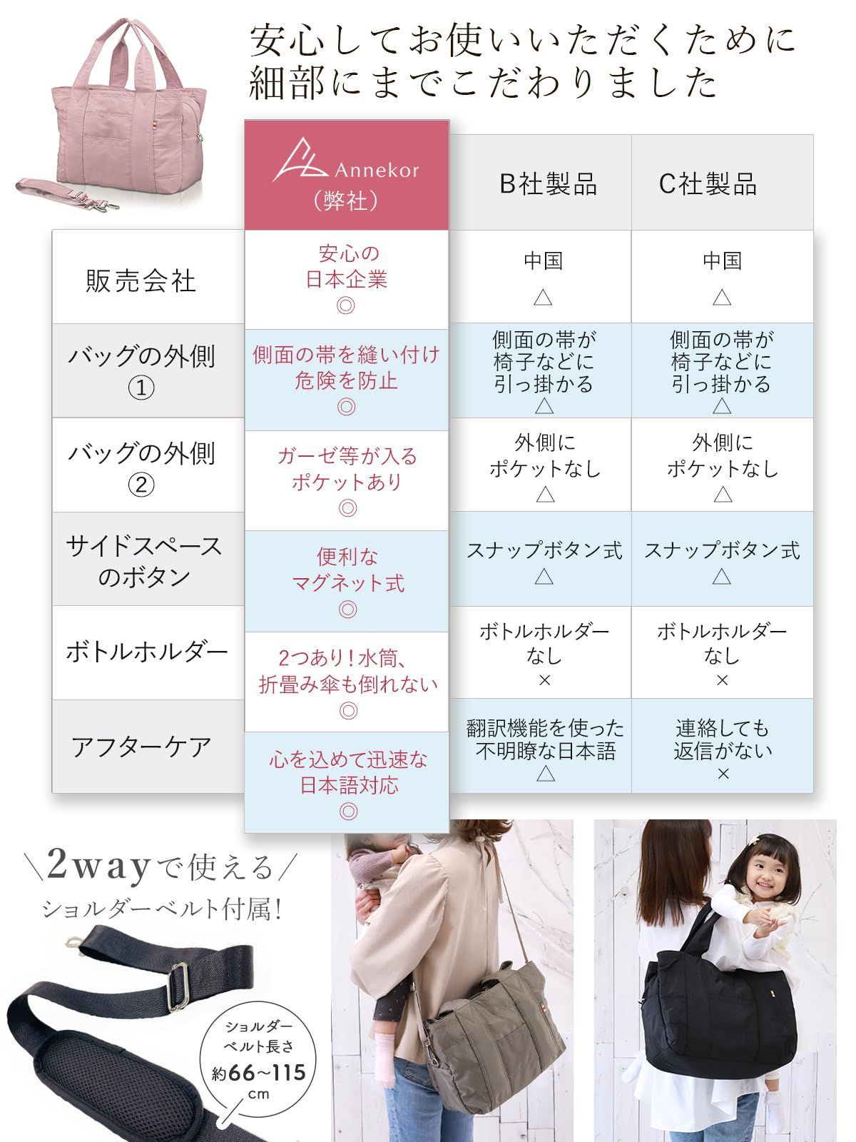 出産祝 旅行 カジュアル 撥水 ジャパン ショルダーベルト付 2WAY 