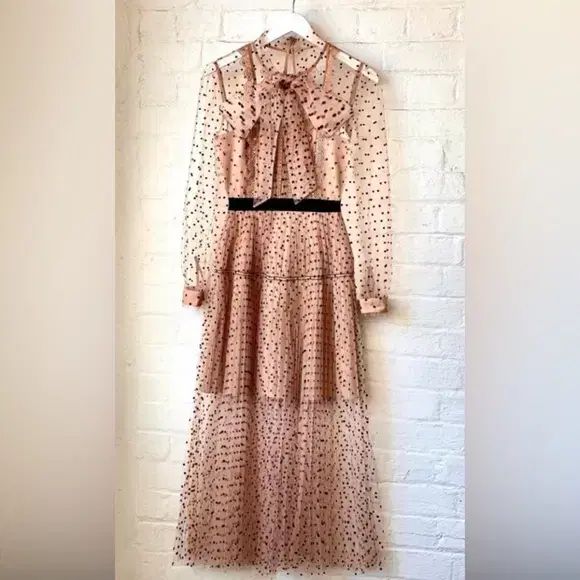 新品 SELF PORTRAIT ポルカ ドット メッシュ ドレス - メルカリ