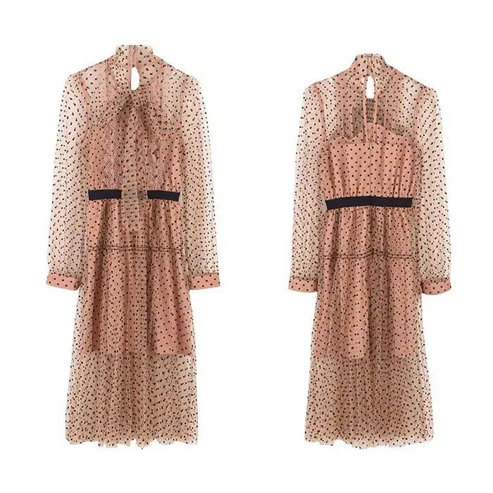 新品 SELF PORTRAIT ポルカ ドット メッシュ ドレス - メルカリ