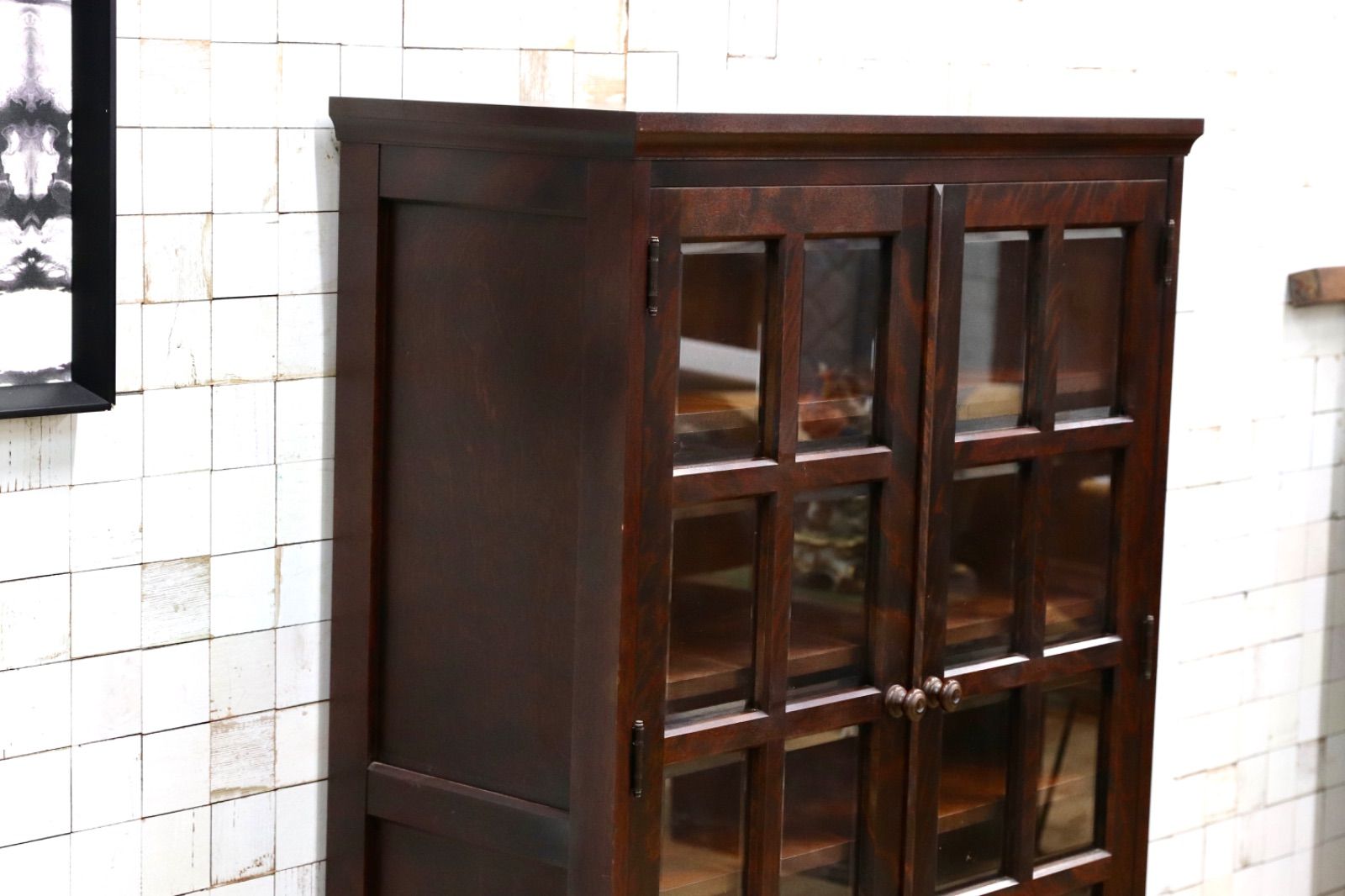 GMIH412○北海道民芸家具 キャビネット 飾り棚 樺材 アンティーク 和