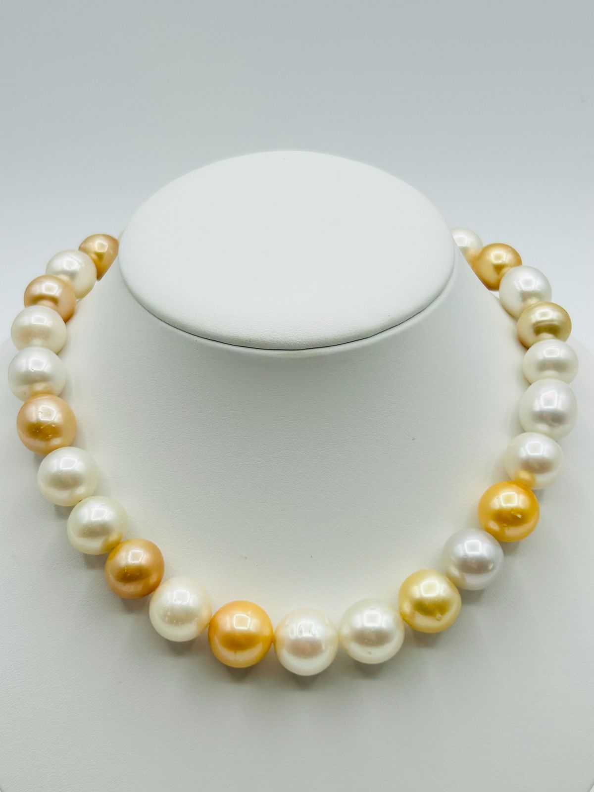 白蝶 南洋 パール マルチカラー ネックレス 真珠 13.0～14.8mm South