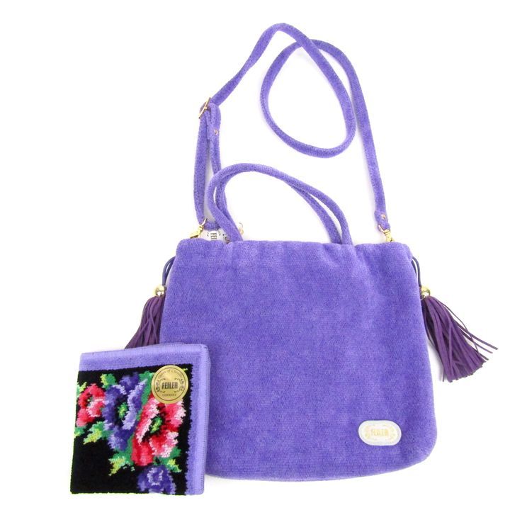 フェイラー 70周年 限定ショルダーバッグ パープル/ハンドタオル 2点