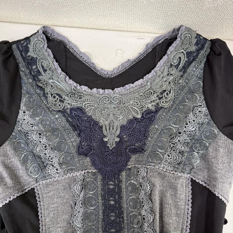 オッズオン ワンピース y2k フェアリー グランジ レース 半袖 フリル