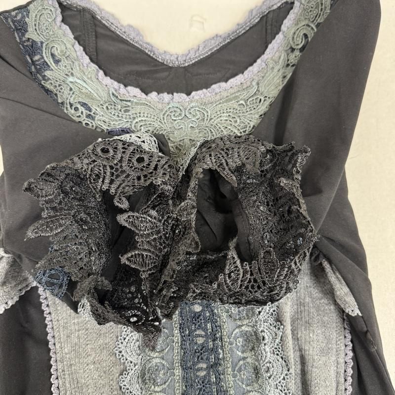 オッズオン ワンピース y2k フェアリー グランジ レース 半袖 フリル