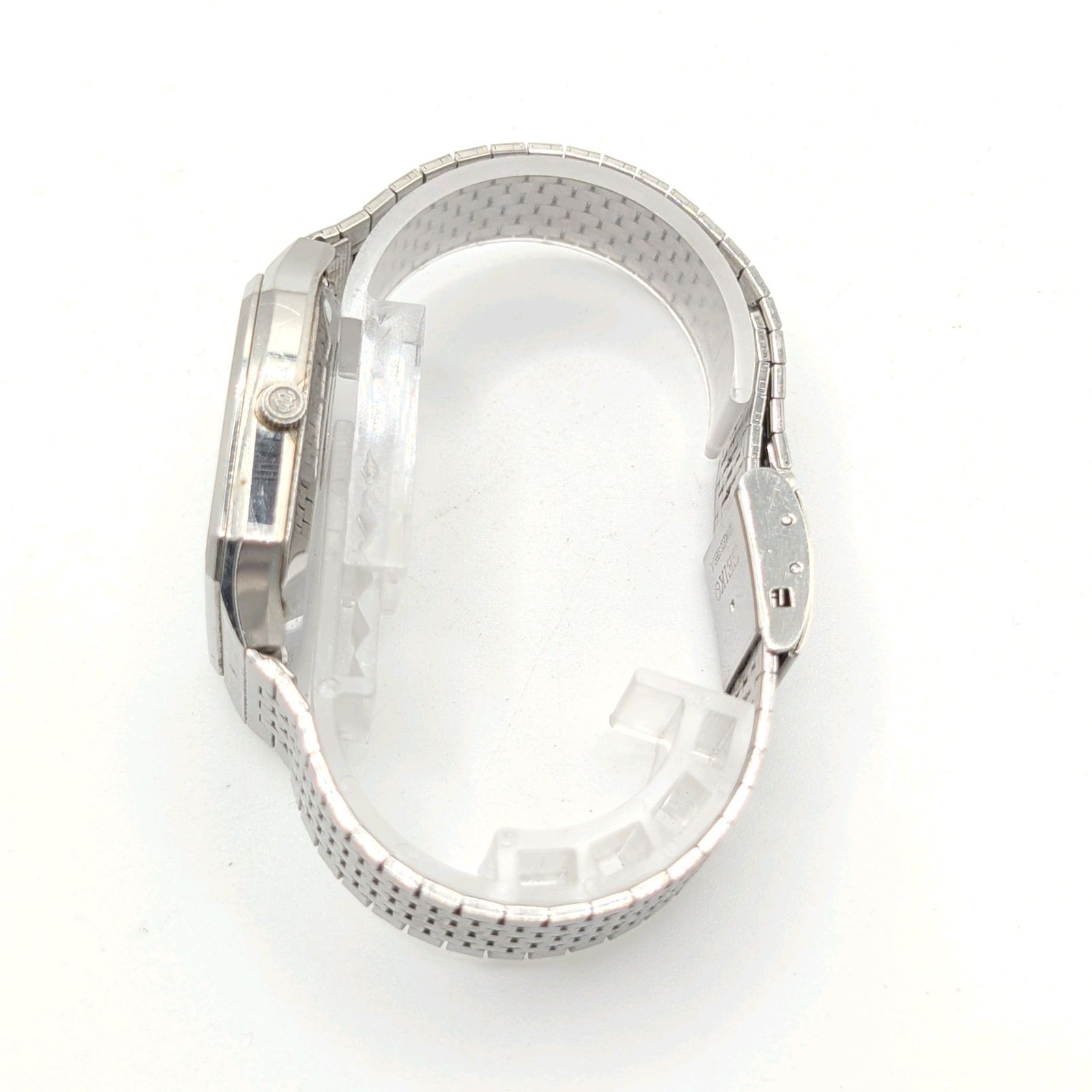 SEIKO KING QUARTZ 9722-5000 Men's Silver Square Date Y2K 00S