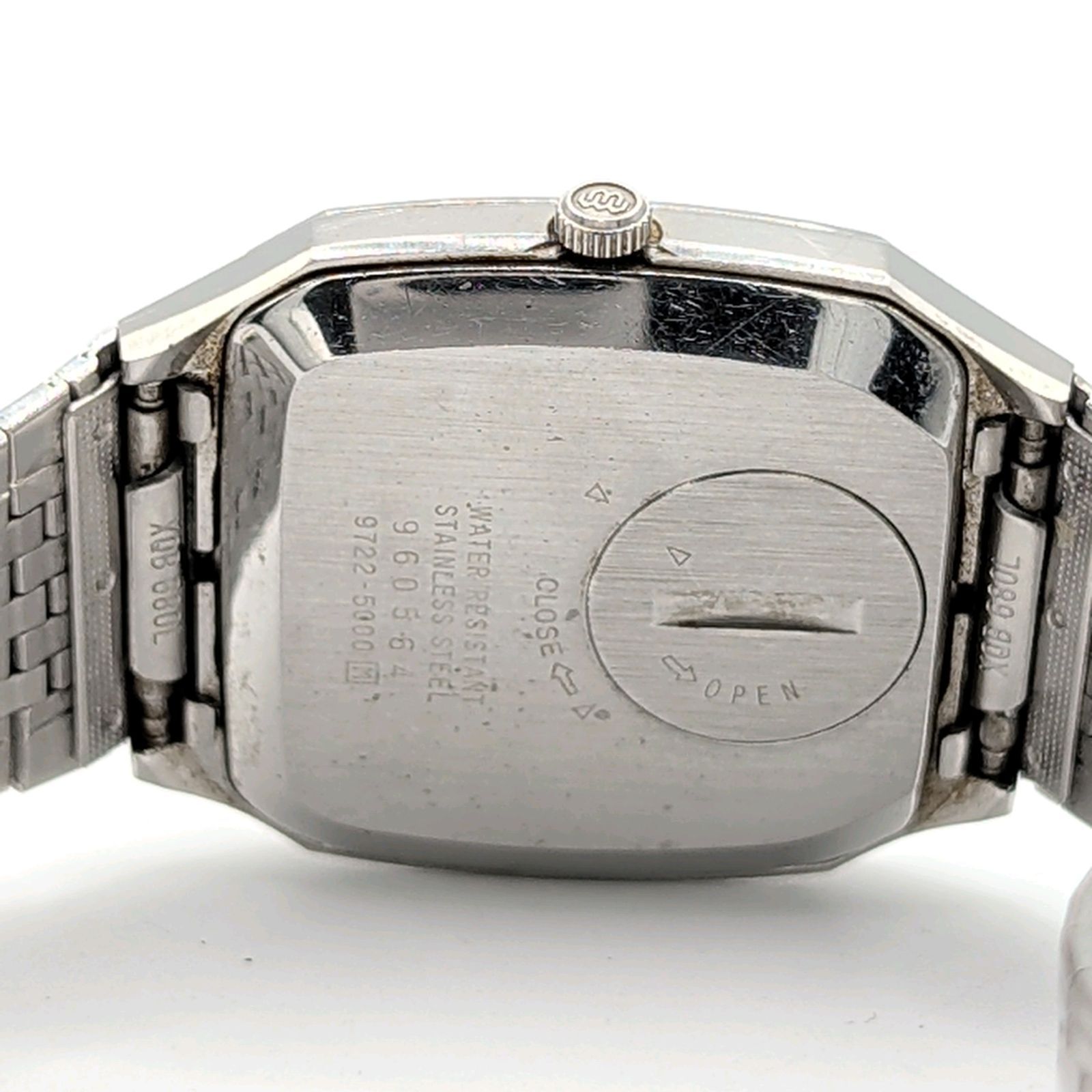 SEIKO KING QUARTZ 9722-5000 Men's Silver Square Date Y2K 00S