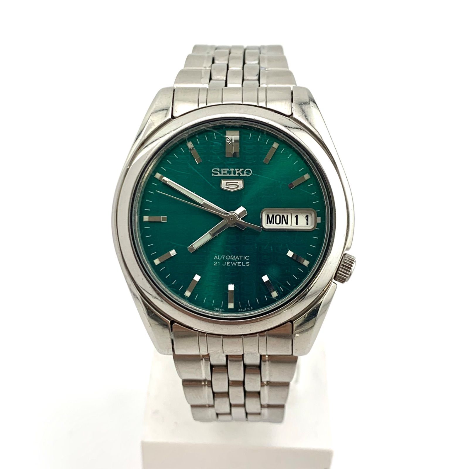 中古】SEIKO 7S26-01V0 自動巻き時計 緑文字盤 自動巻き SEIKO 7S26