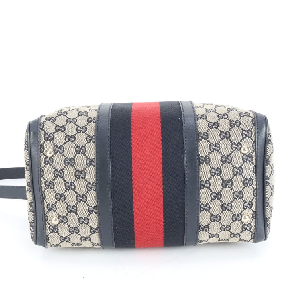 グッチ GGキャンバス シェリー ライン ミニ ボストン 247205 レザー