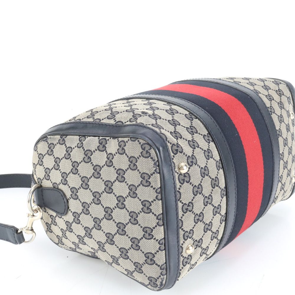 グッチ GGキャンバス シェリー ライン ミニ ボストン 247205 レザー