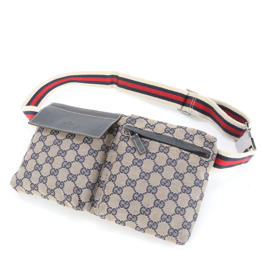 グッチ GGキャンバス シェリー ライン 28566 レザー ボディバッグ