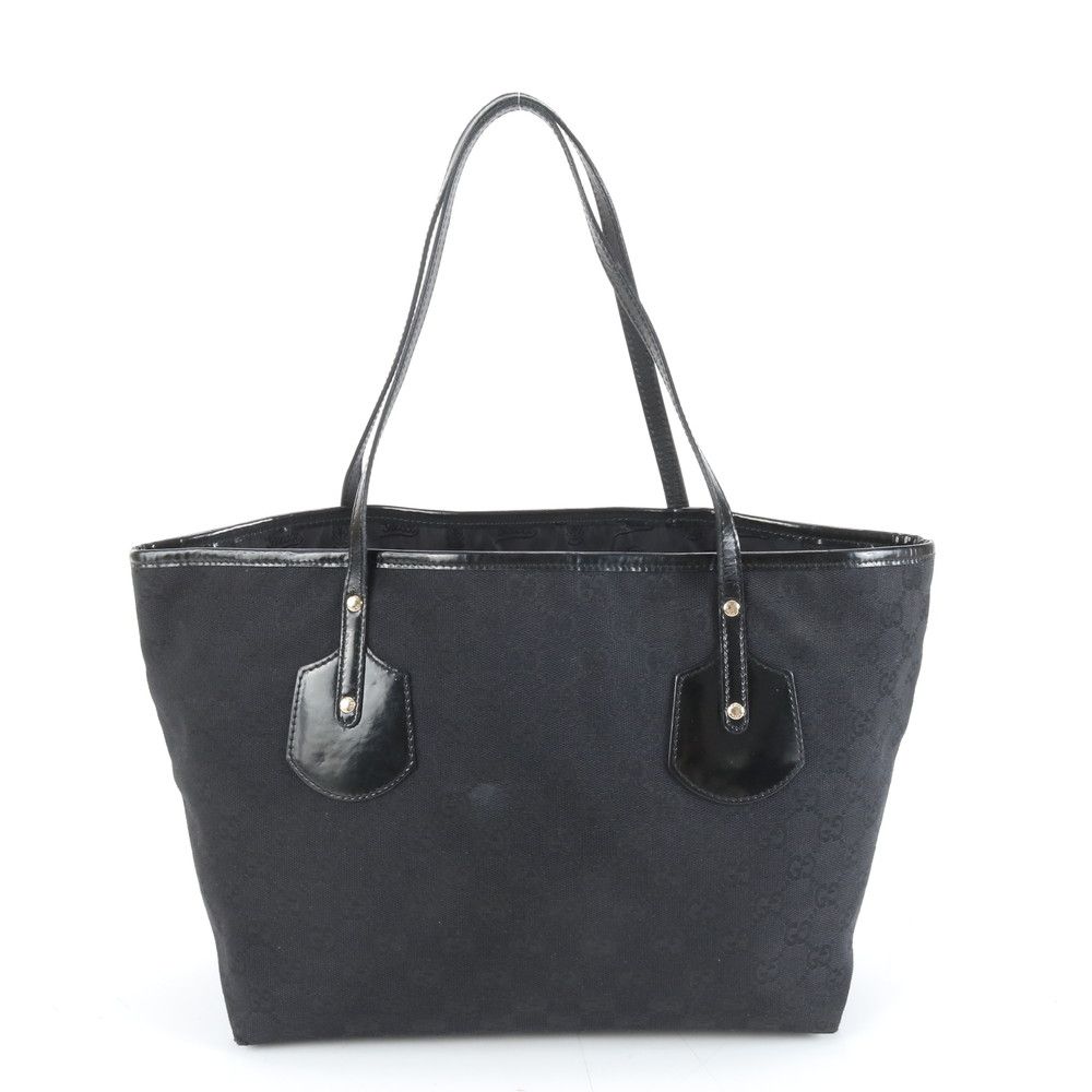 美品 グッチ GGキャンバス ジョリー 211976 レザー トート バッグ