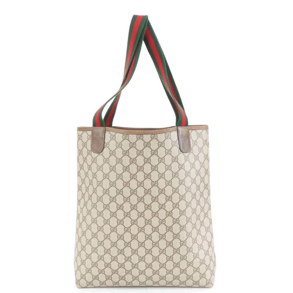 極美品 グッチ GGスプリーム シェリー ライン 39 02 003 レザー トート