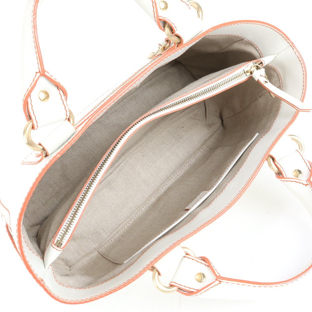 美品 セリーヌ ブギー バッグ ホワイト レザー ハンドバッグ トート 本