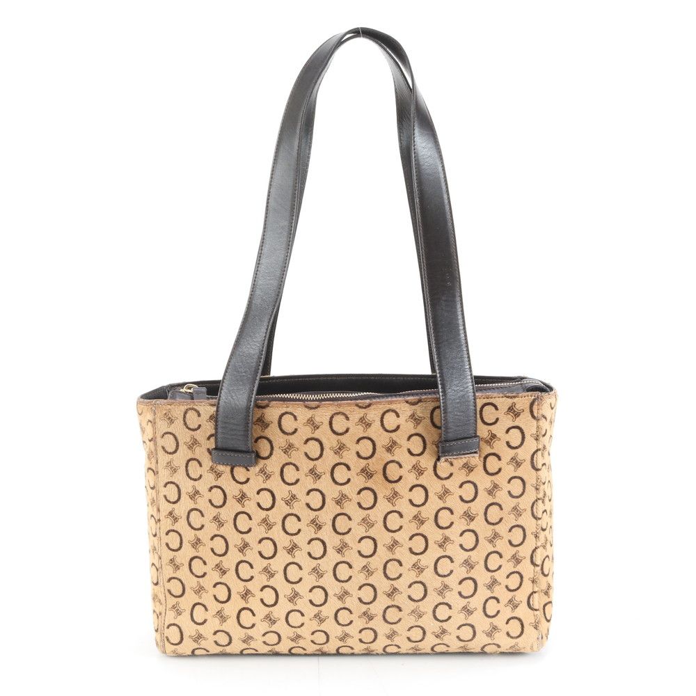 美品 セリーヌ Cマカダム ハラコ レザー トート バッグ 肩掛け