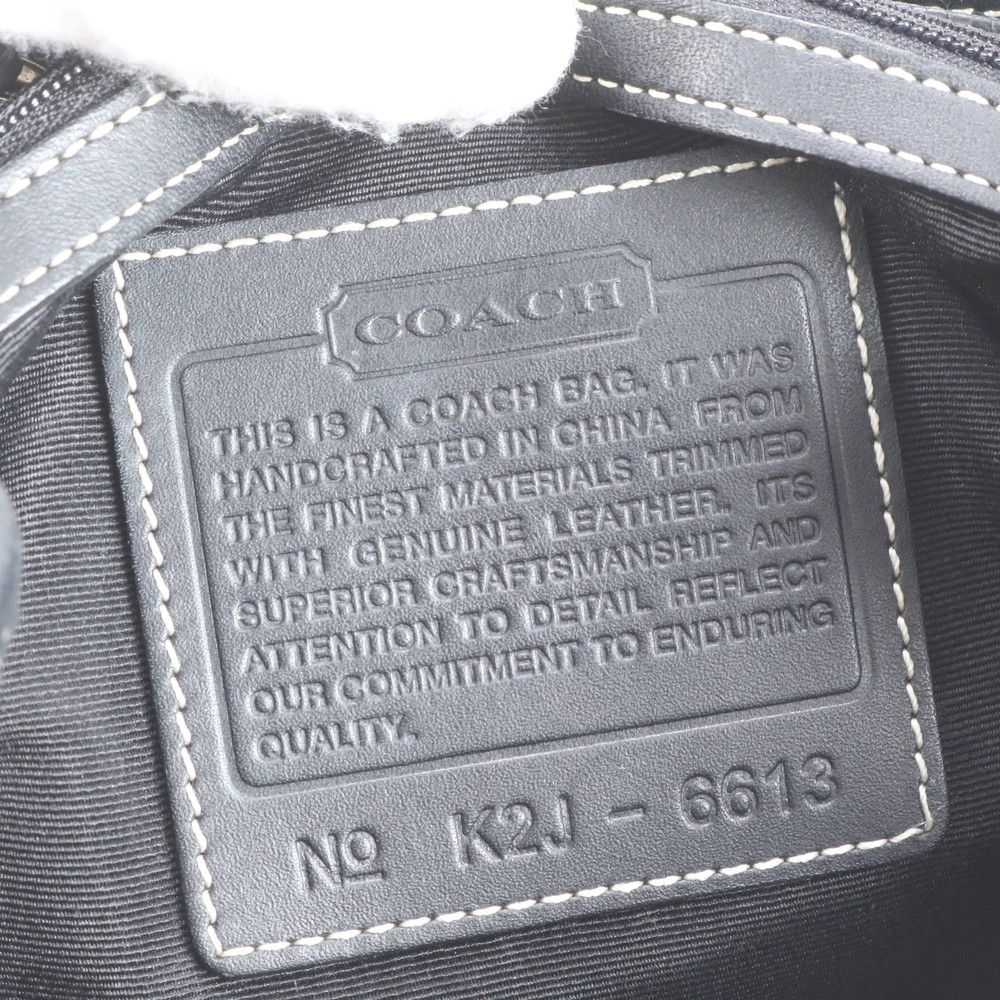 美品 コーチ シグネチャー 6613 レザー キャンバス リュックサック