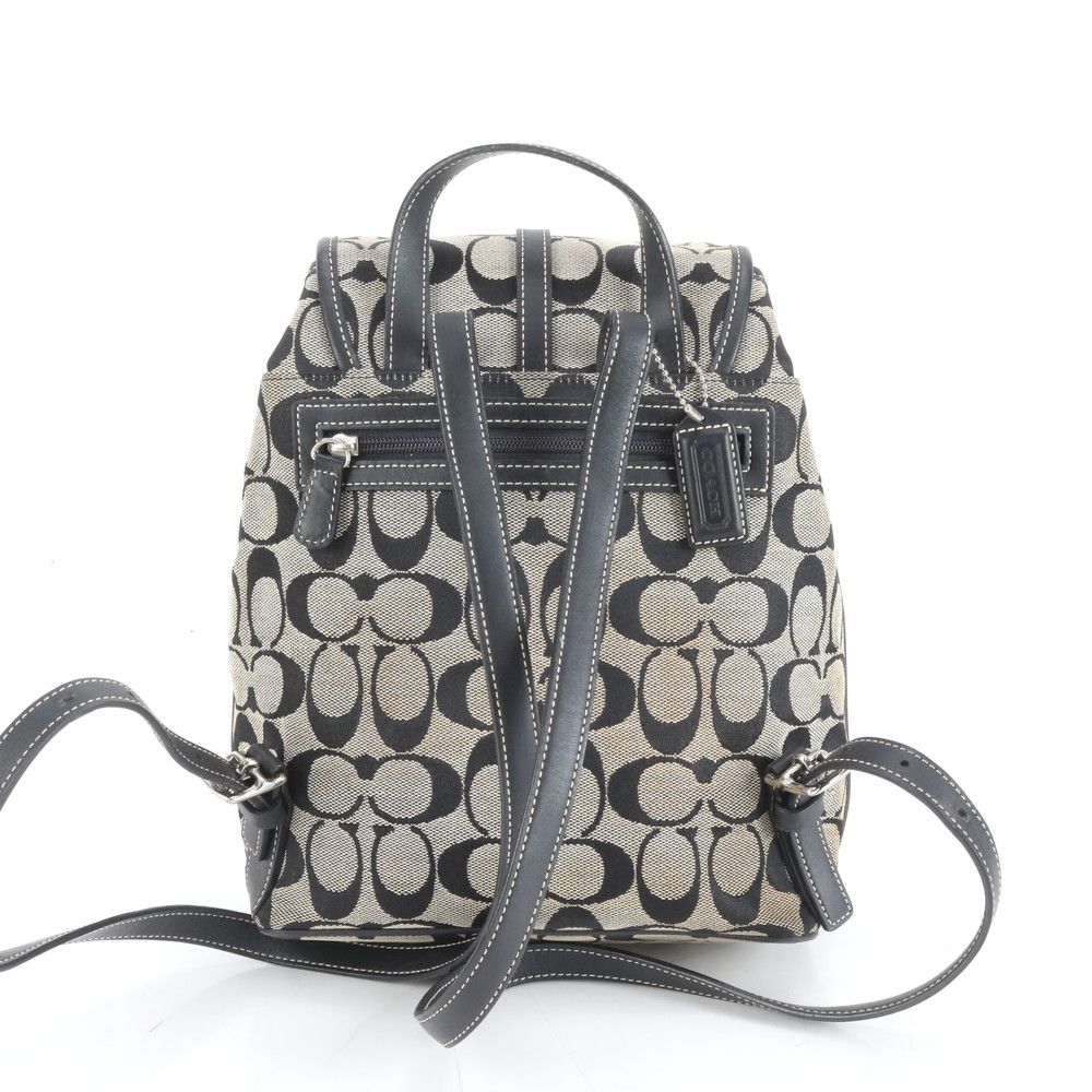 美品 コーチ シグネチャー 6613 レザー キャンバス リュックサック