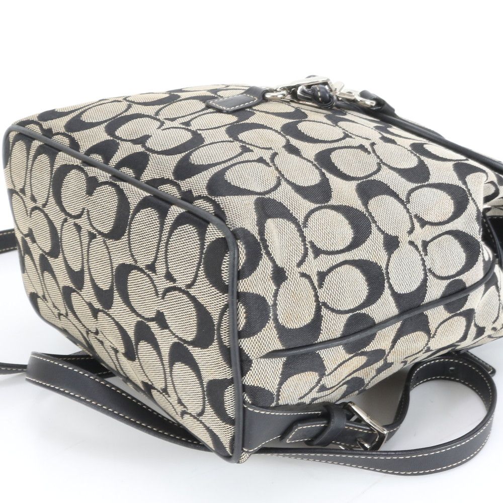 美品 コーチ シグネチャー 6613 レザー キャンバス リュックサック