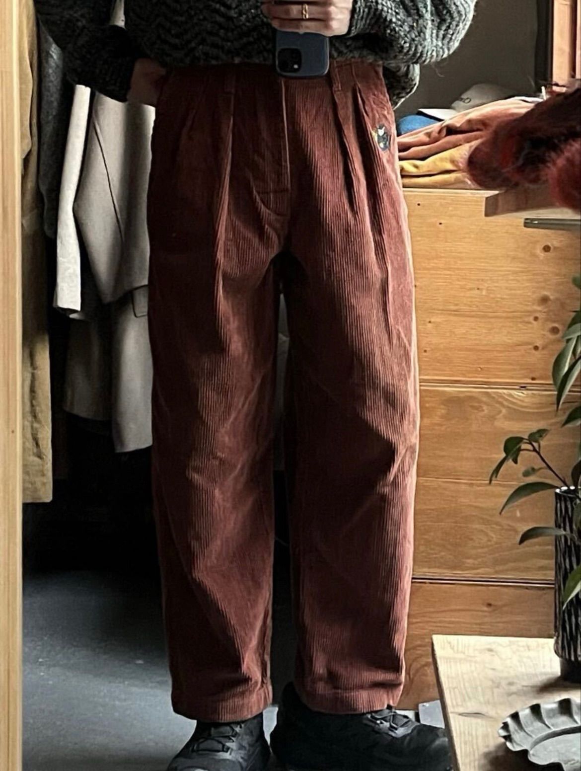 イタリア製 90s Vintage コーデュロイ パンツ / 44 コットン ブラウン