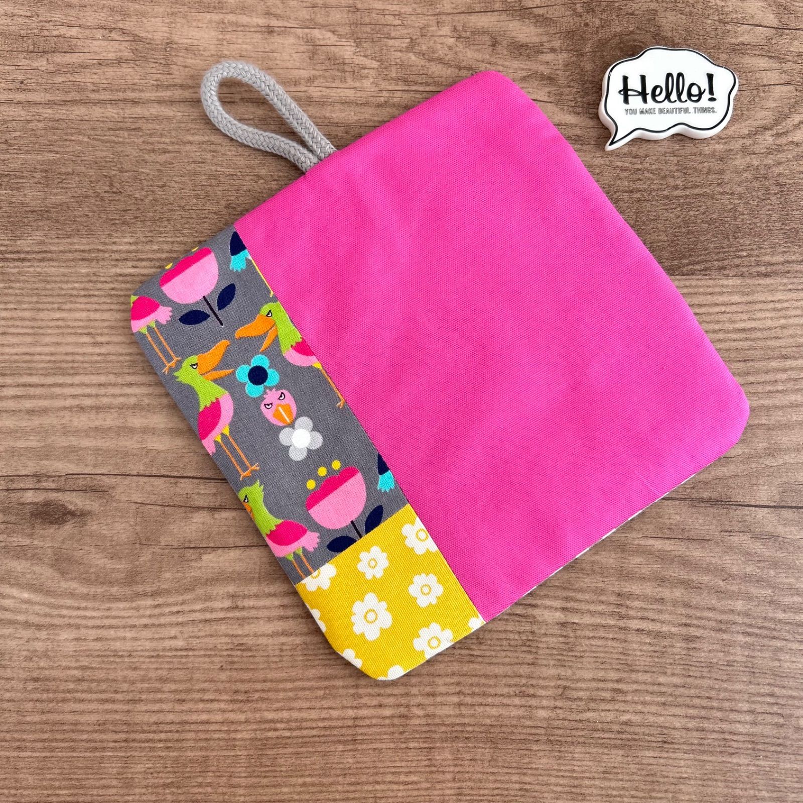 No.86 裏も可愛い♡パッチワークポットマット✴︎ハシビロコウ - メルカリ