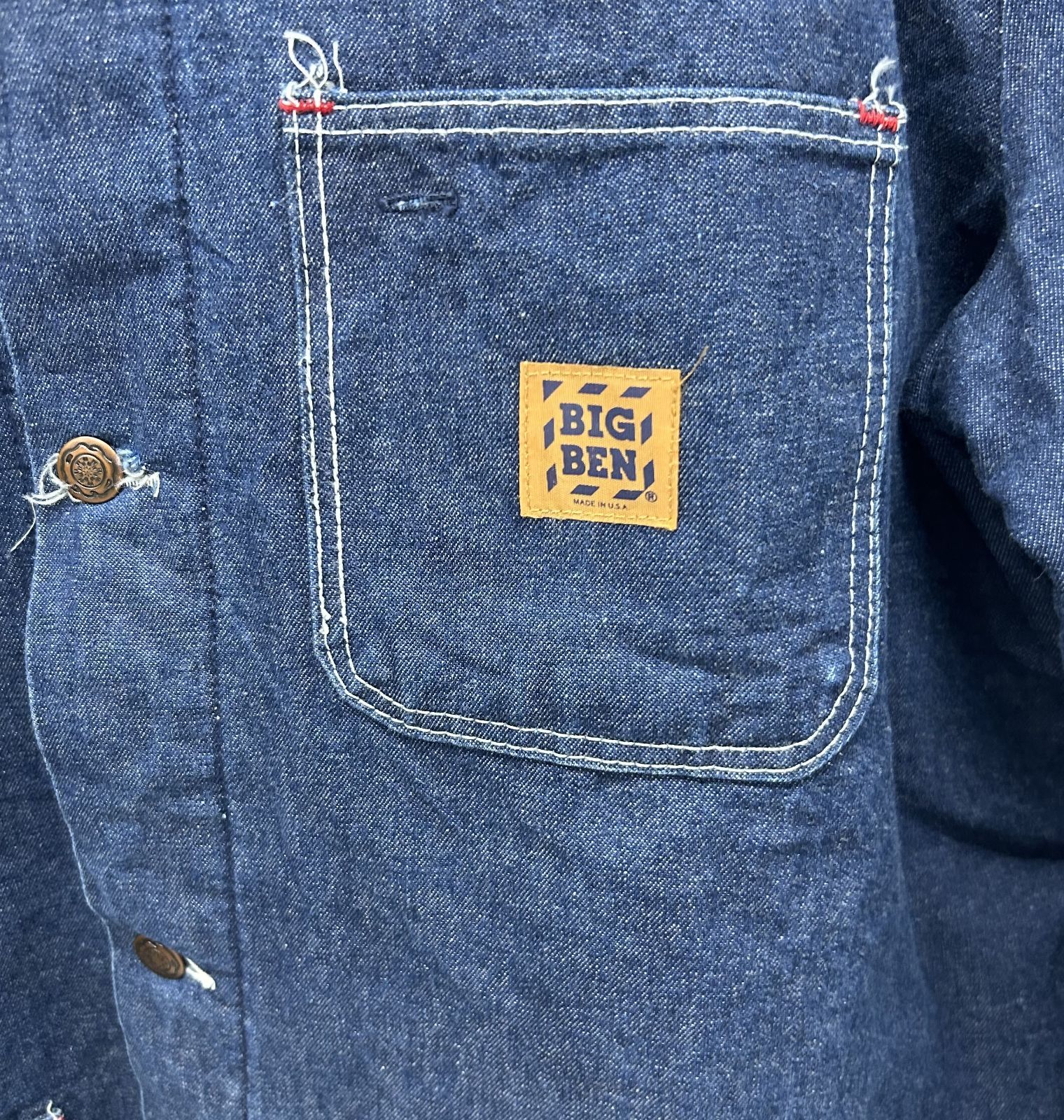 中古 80s BIGBEN デニムカバーオール サイズ48 USA製 ブランケット
