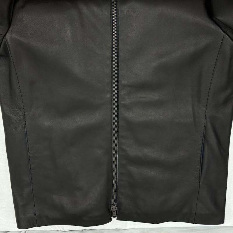 エンポリオアルマーニ ラム レザー シングル ライダース レザー