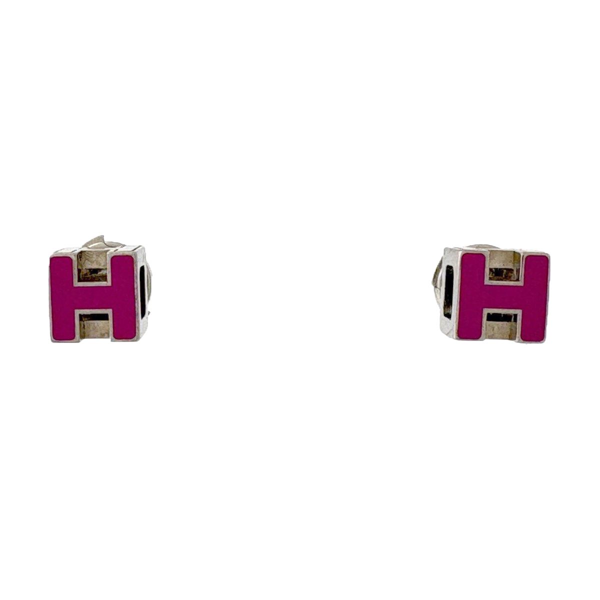 エルメス HERMES カージュドアッシュ Hキューブ ピアス Hロゴ ピアス 
